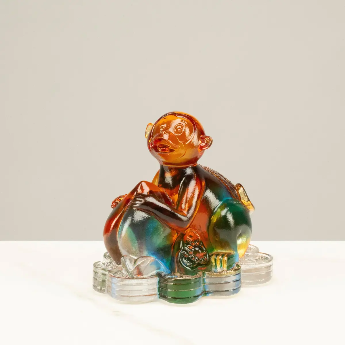 Mischievous Monkey Crystal Carving - A Symbol Of Intelligence And Playfulness 1
