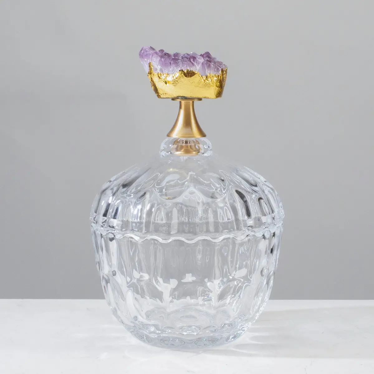 Glass Jar With Amethyst Cluster 1