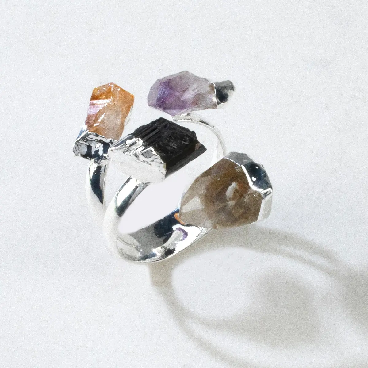 Adjustable Multi-Gemstone Ring 1