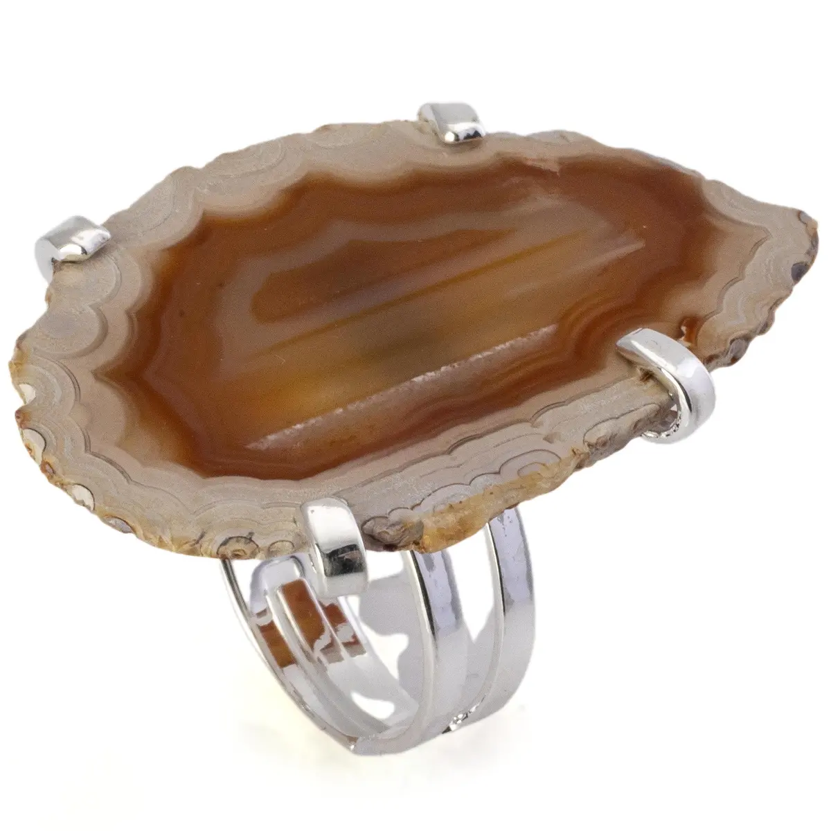 Agate Slice Adjustable Ring 1