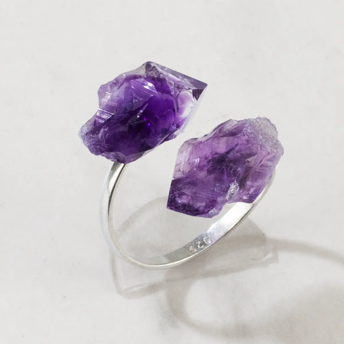 Amethyst Adjustable Sterling Silver Ring 1