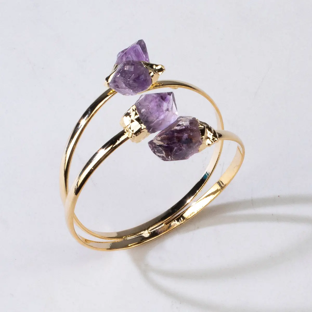 Amethyst Double Bracelet Cuff 1