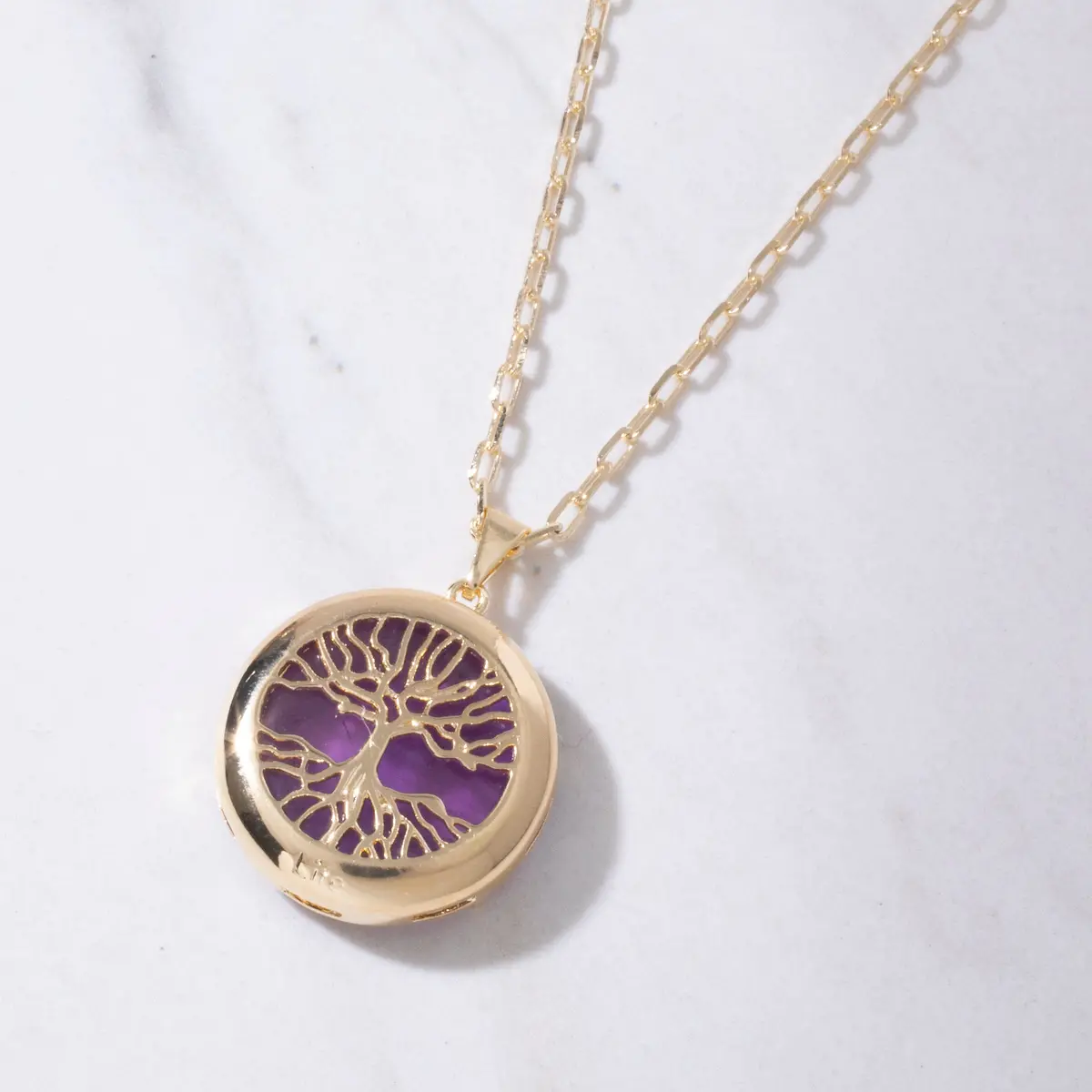 Amethyst Gemstone Tree Of Life Pendant 1