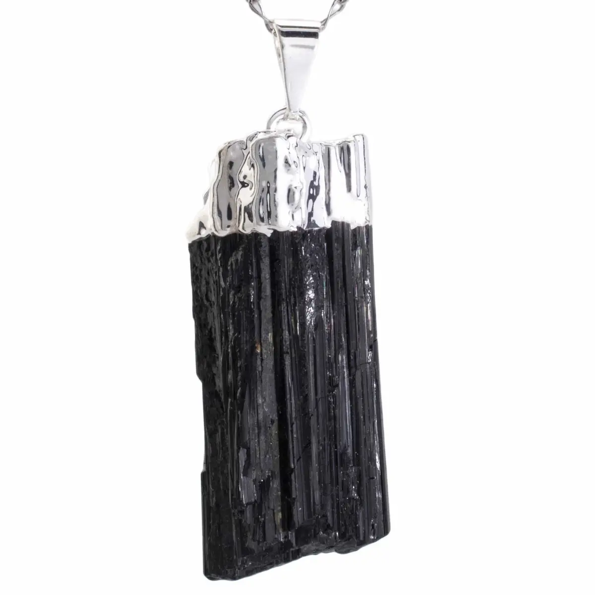 Black Tourmaline Pendnant On Chain 1
