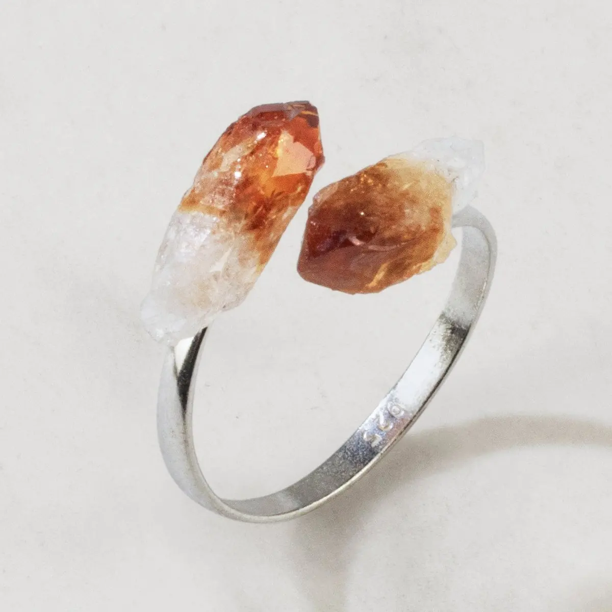 Citrine Adjustable Sterling Silver Ring 1