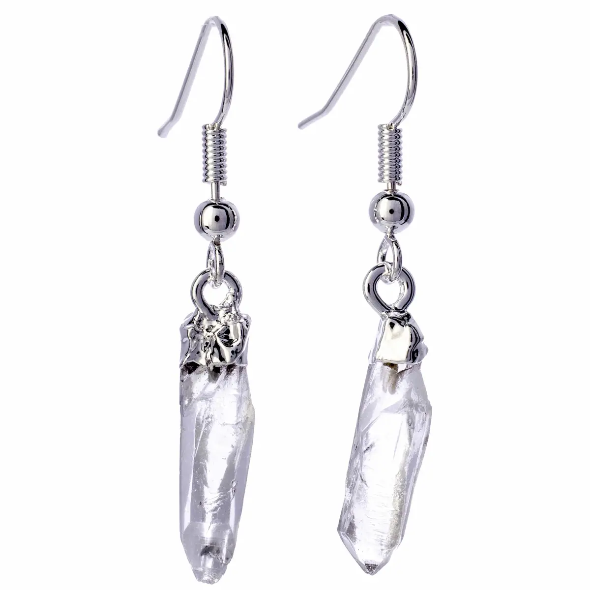 Clear Quartz Crystal Point Earrings 1