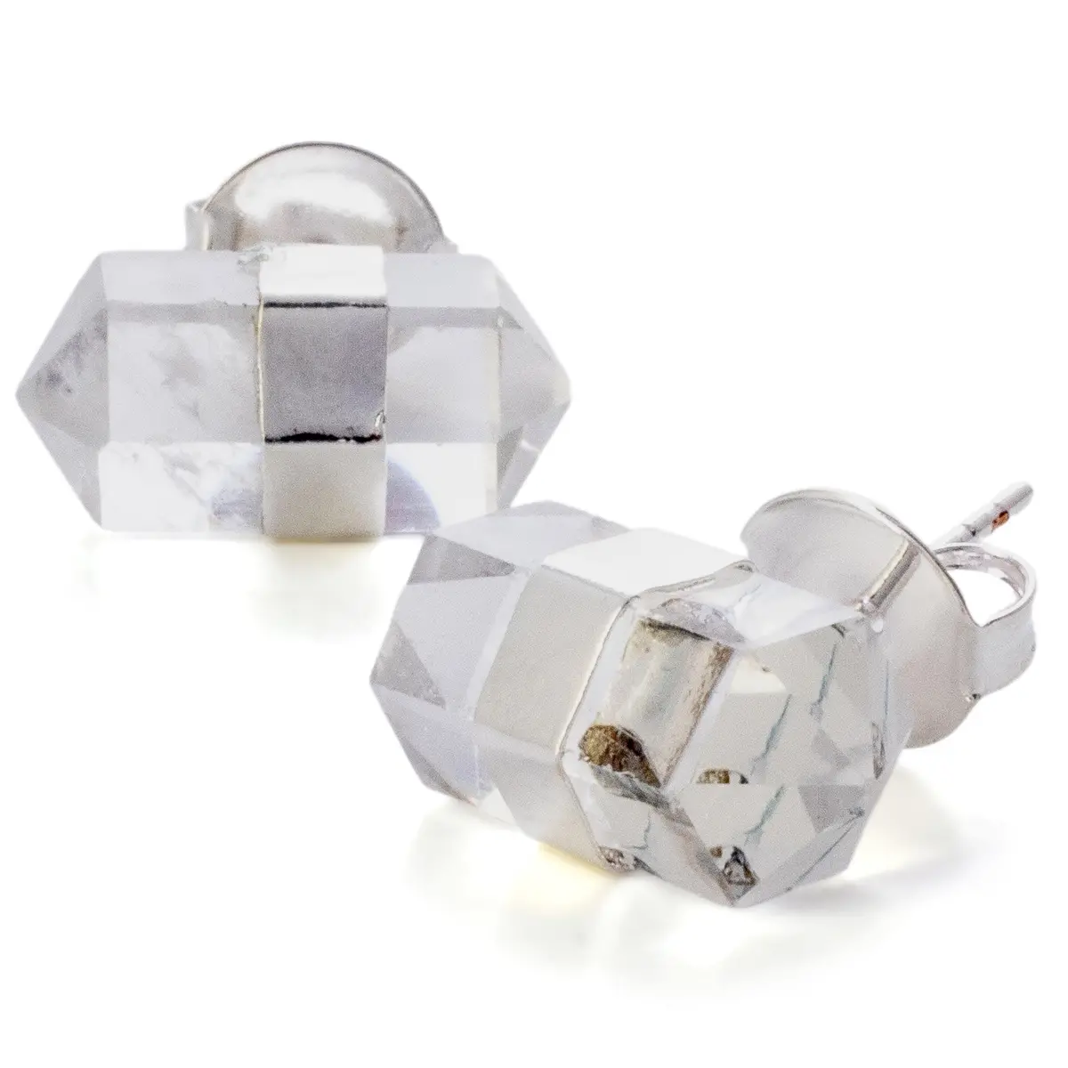 Clear Quartz Stud Earrings 1