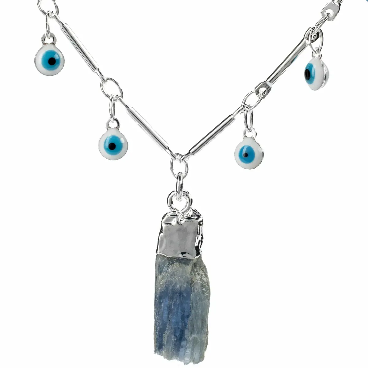 Evil Eye Necklace With Kyanite Pendant 1