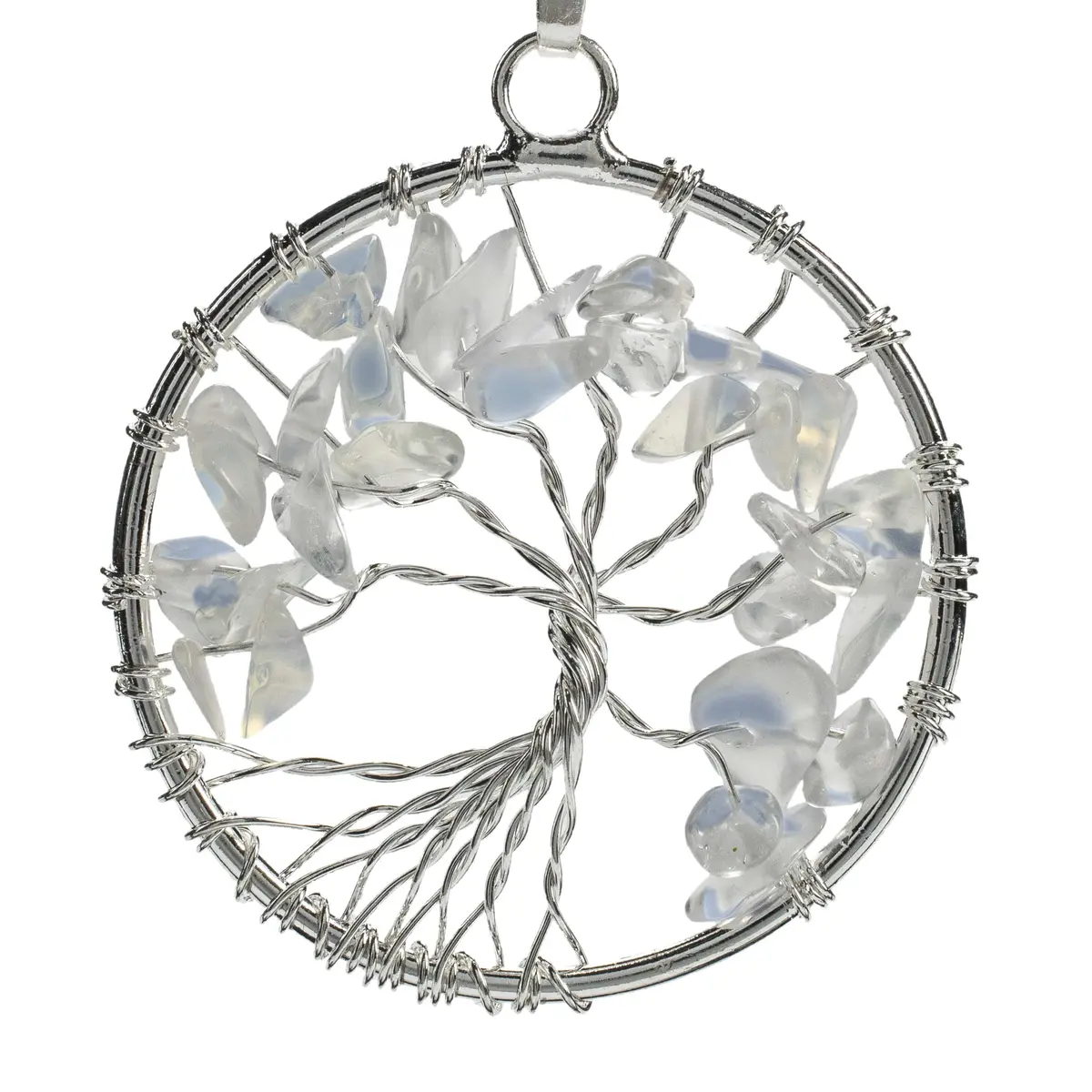 Moonstone Chakra Gemstone Tree Necklace & Stainless Steel Chain 1