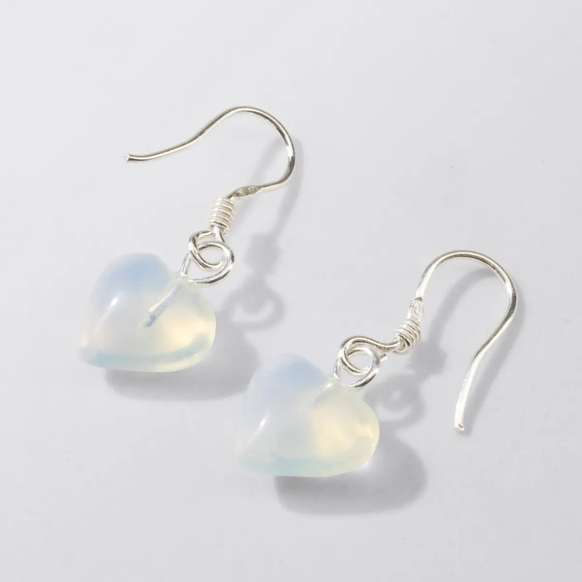 Moonstone Heart Sterling Silver Earrings 1