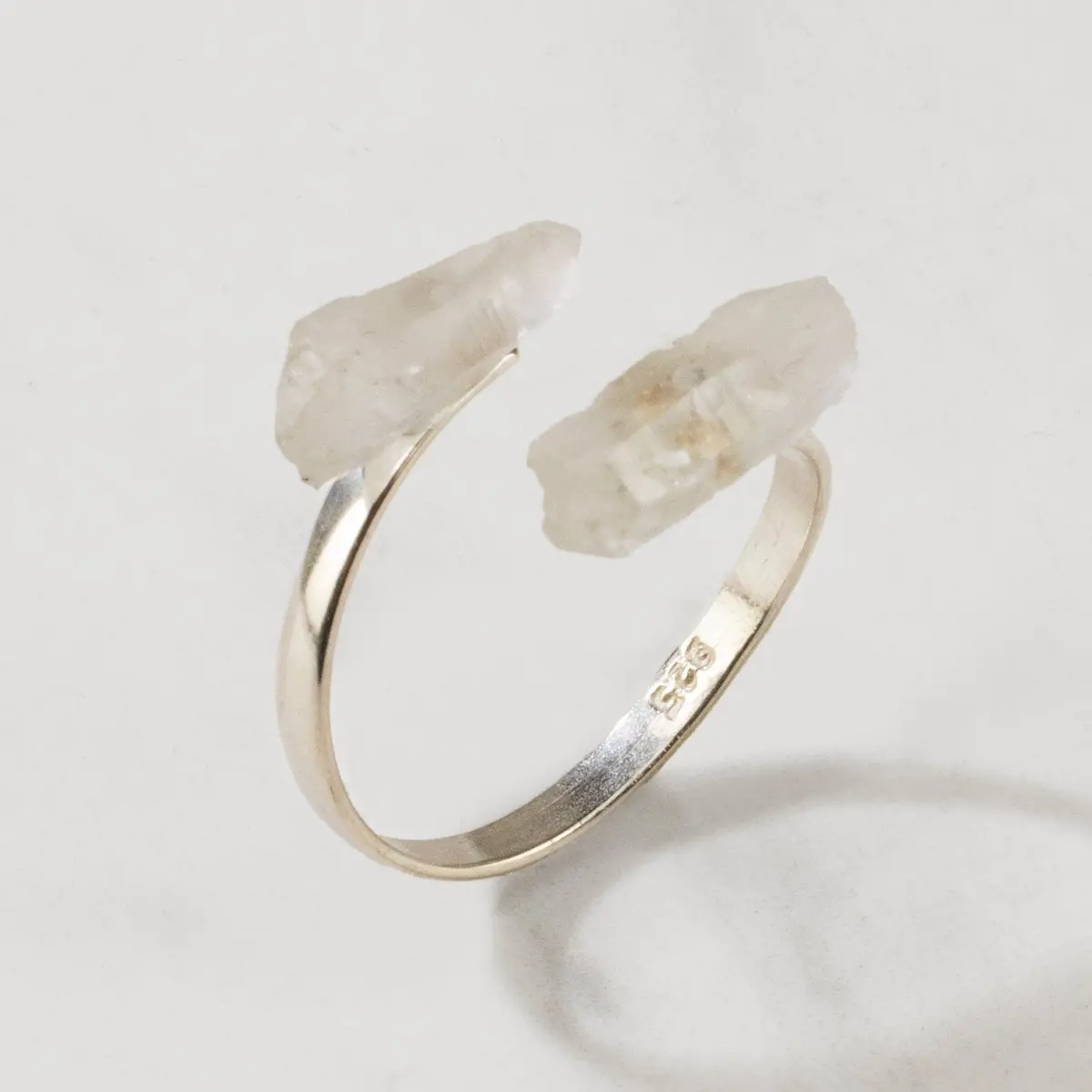 Quartz Adjustable Sterling Silver Ring 1