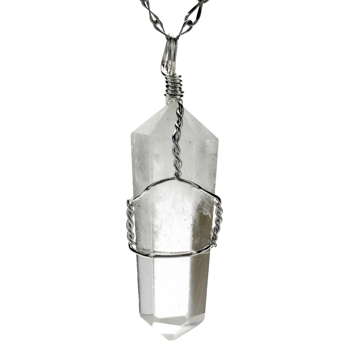 Quartz Point Healing Stone Pendant On Necklace 1