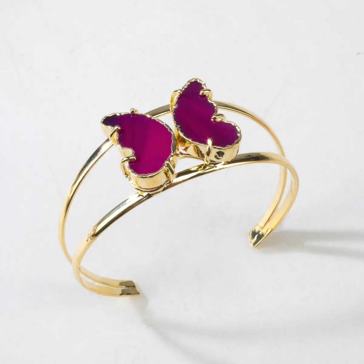 Red Agate Butterfly Cuff Bracelet 1
