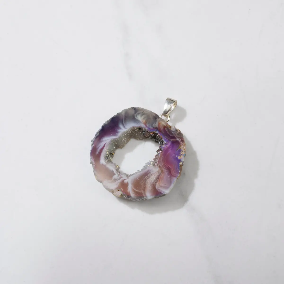 Sterling Silver Aura Borealis Agate Pendant 1