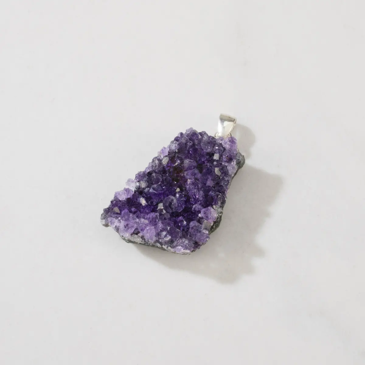 Sterling Silver Druzy Amethyst Pendant 1