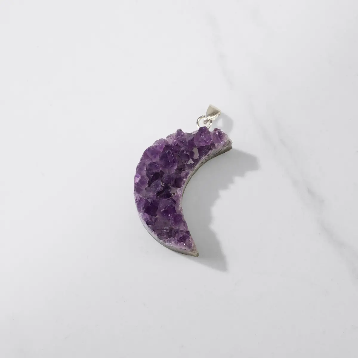 Sterling Silver Druzy Amethyst Pendant 1
