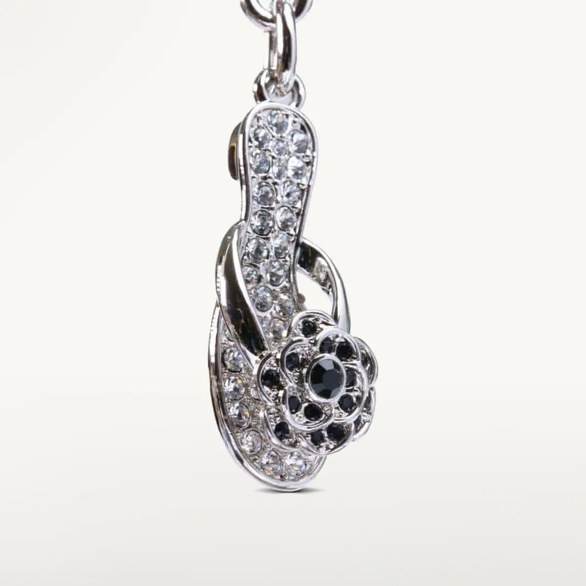 Black Slipper Keychain Made With Swarovski Crystals 1