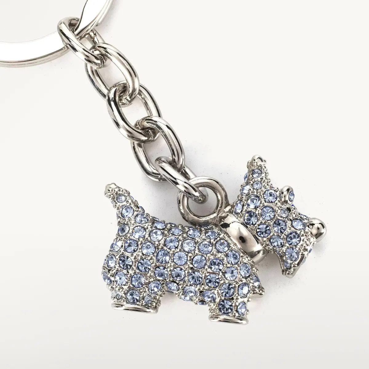 Blue Scottish Terrier Keychain Made With Swarovski Crystals 1