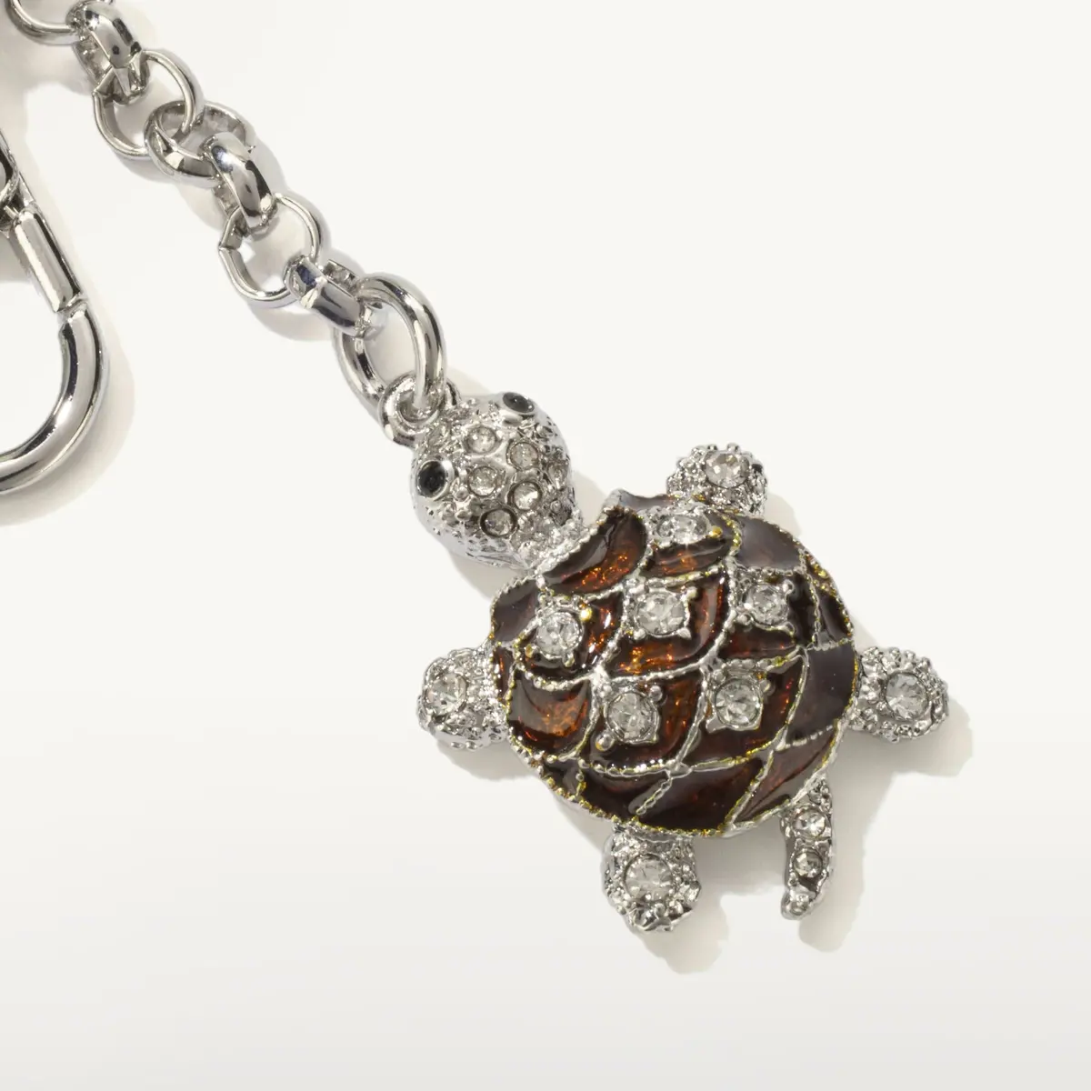 Brown Turtle Keychain Made With Swarovski Crystals 1
