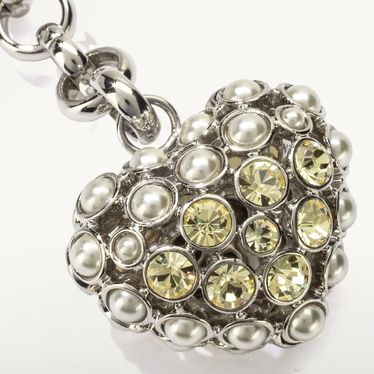 Citrine Heart Keychain Made With Swarovski Crystals 1