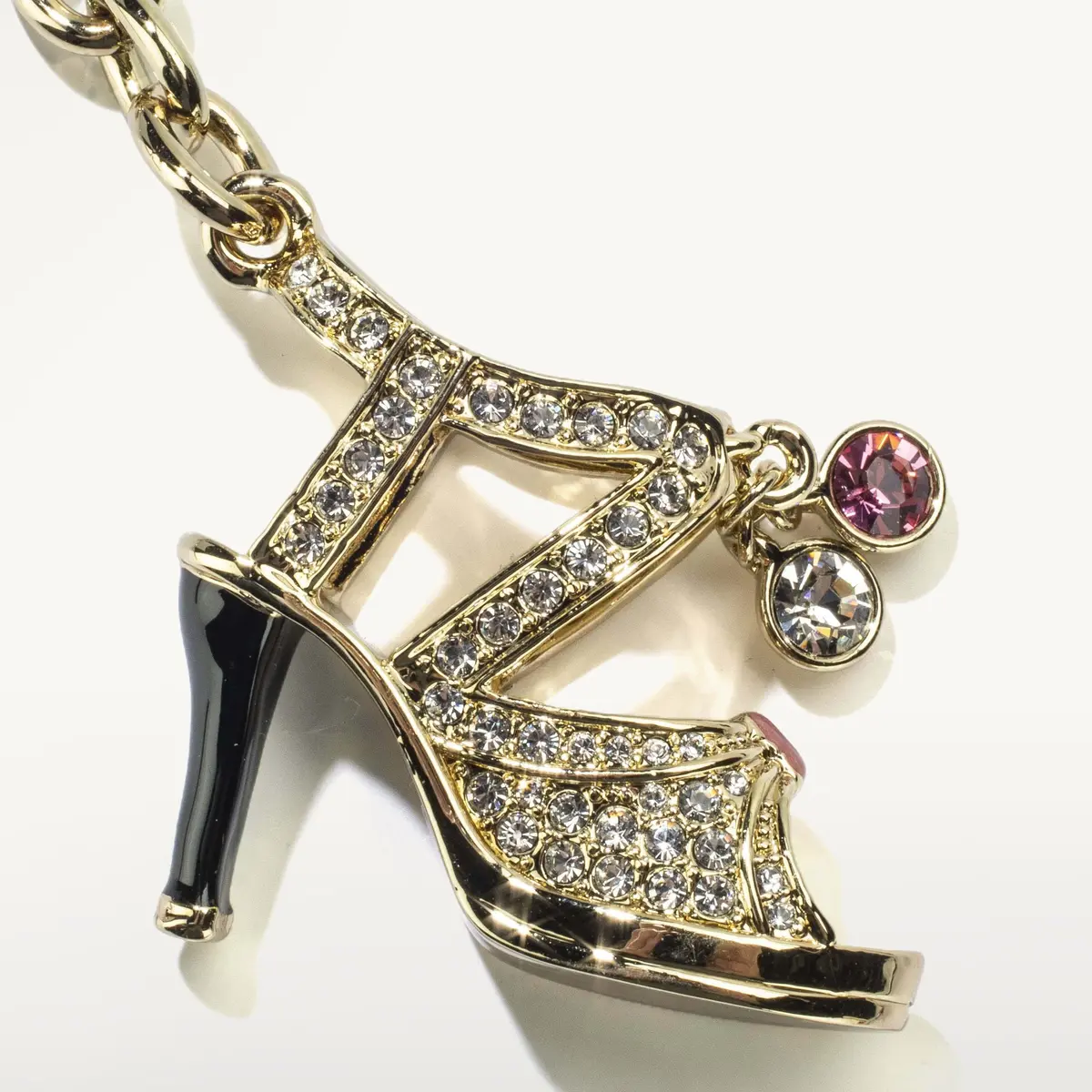 Gold Dress Shoe Keychain Made With Swarovski Crystals 1