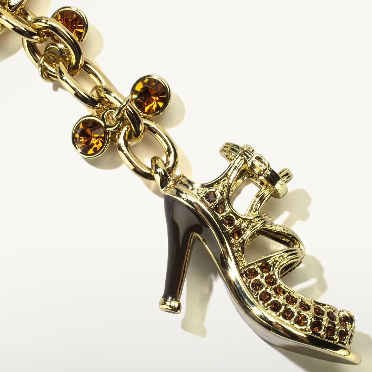 Gold High Heels Keychain Made With Swarovski Crystals 1
