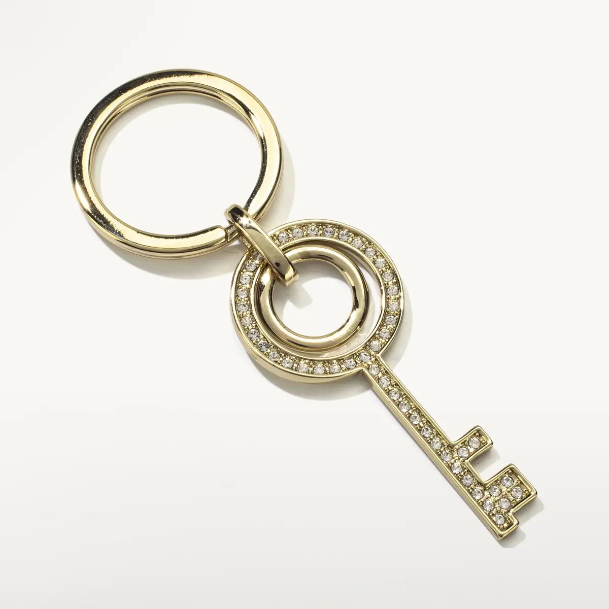 Gold Key Keychain Made With Swarovski Crystals 1