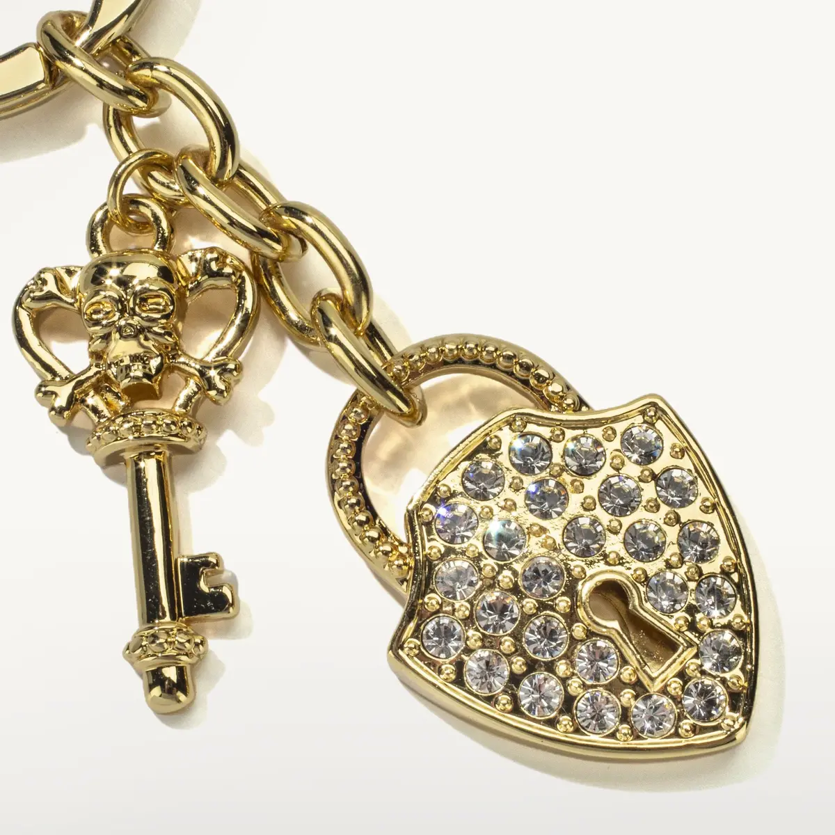 Gold Key & Lock Keychain Made With Swarovski Crystals 1