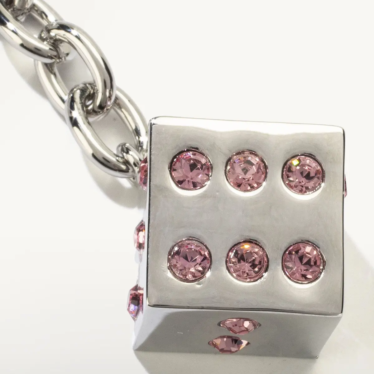 Las Vegas Rose Dice Keychain Made With Swarovski Crystals 1