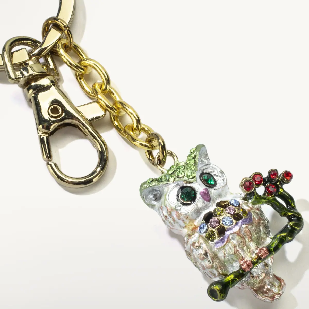 Owl Keychain Made With Swarovski Crystals 1