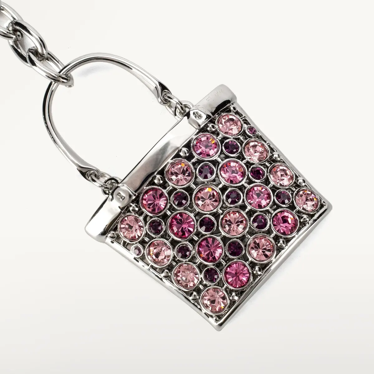 Pink Stone Handbag Keychain Made With Swarovski Crystals 1