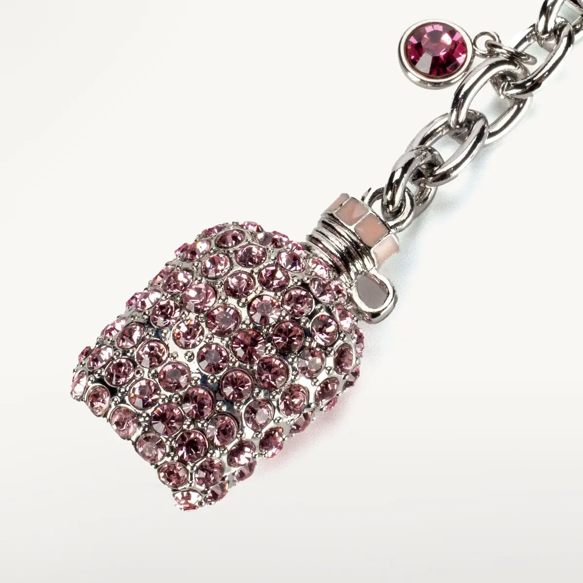 Rose Bottle Keychain Made With Swarovski Crystals 1