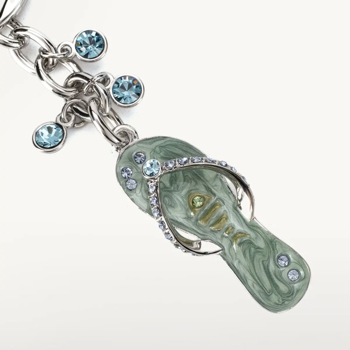 Sapphire Flip Flop Keychain Made With Swarovski Crystals 1