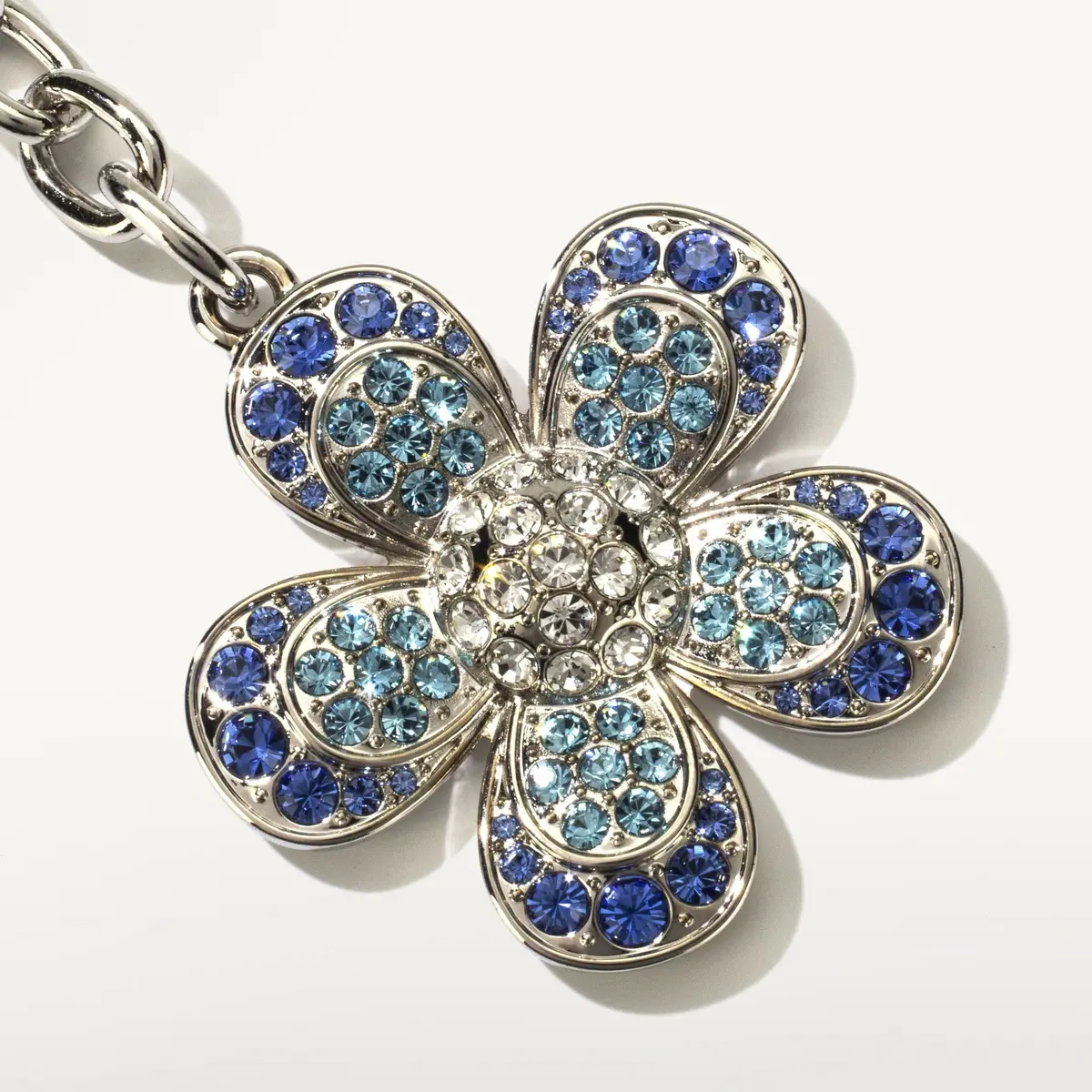 Sapphire Flower Keychain Made With Swarovski Crystals 1