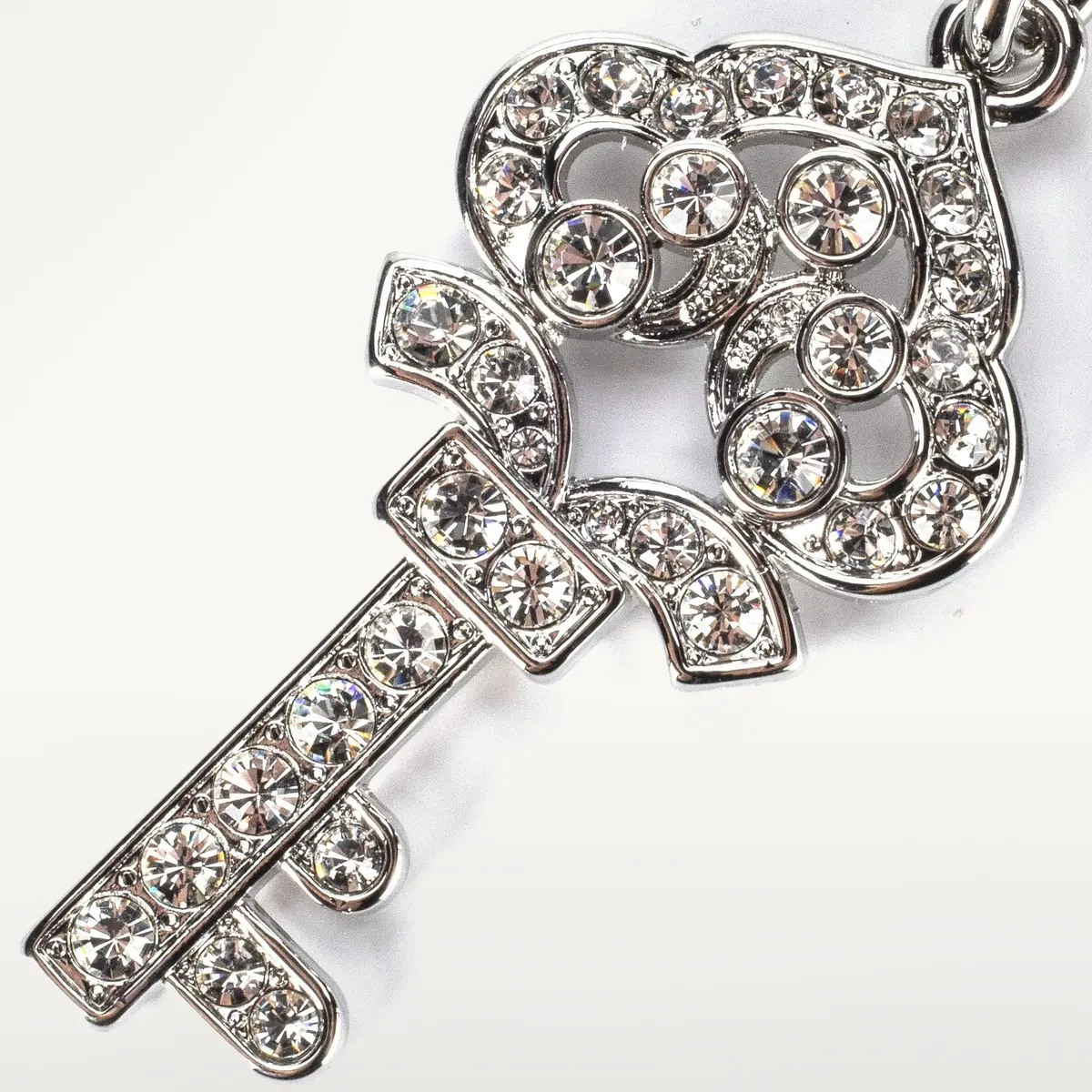 Silver Crown Key Keychain Made With Swarovski Crystals 1