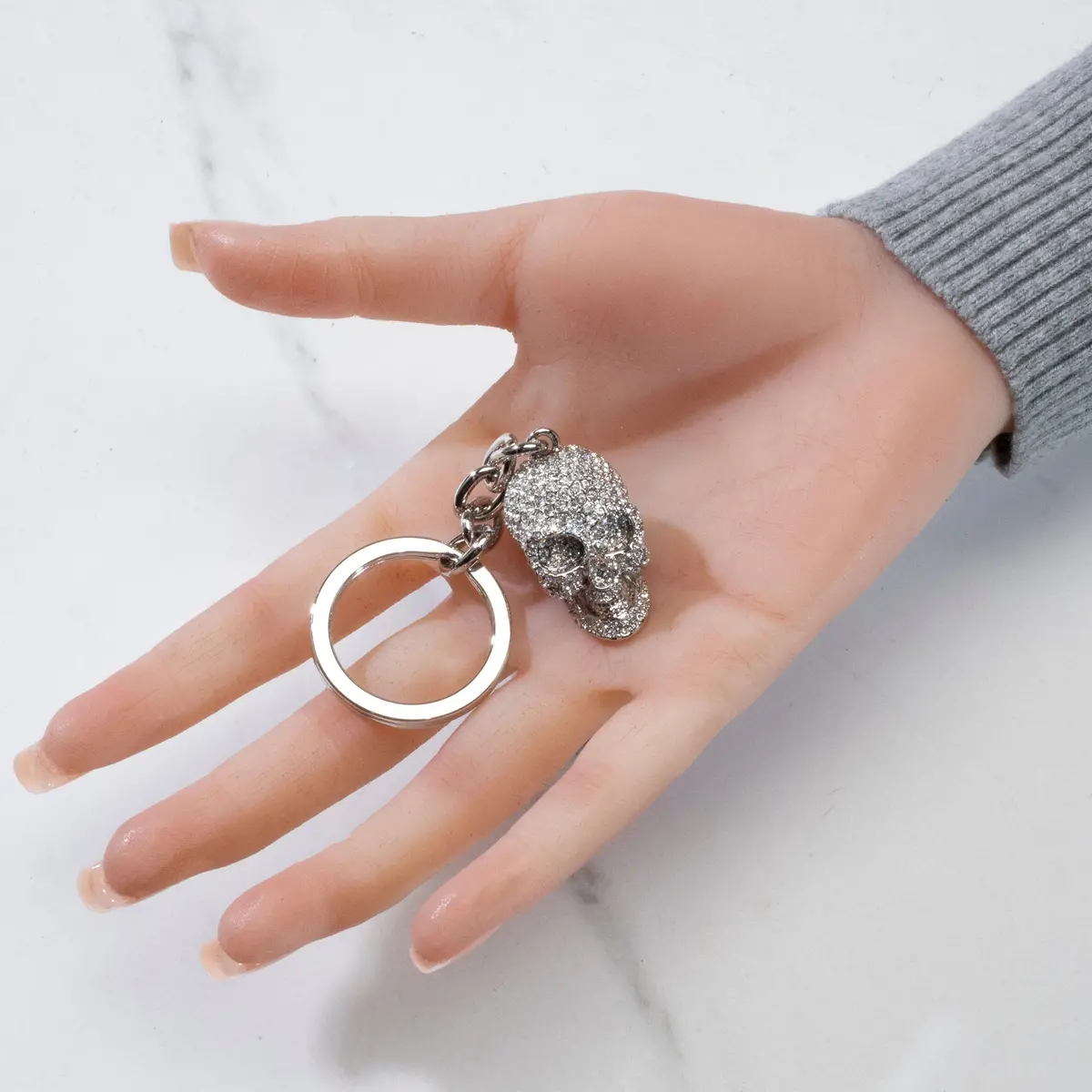 Skull Keychain Made With Swarovski Crystals 1