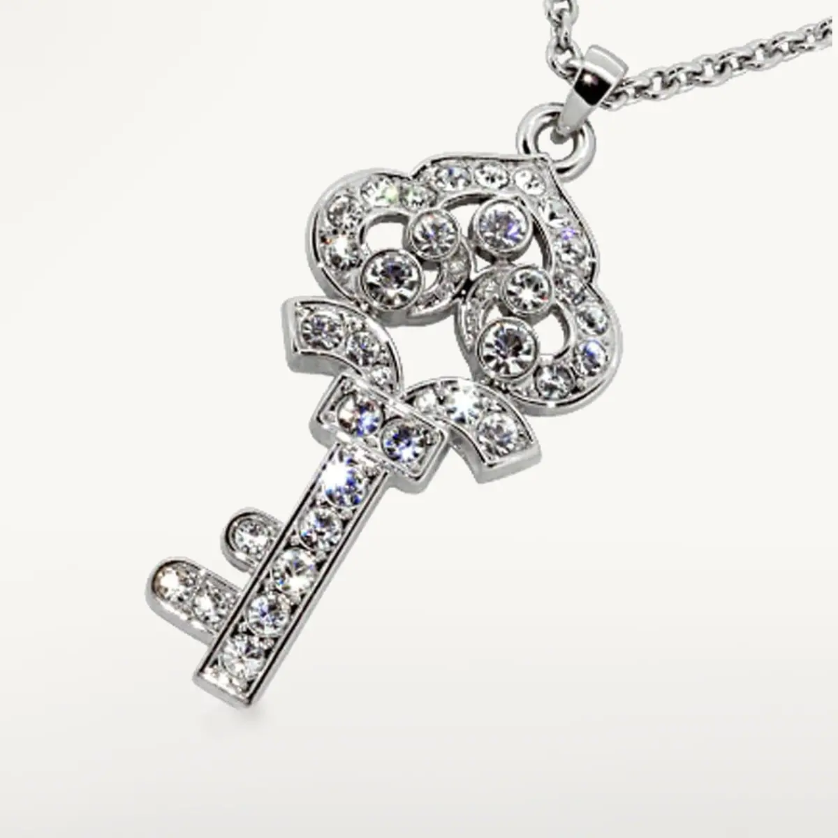 Sn-001 - Silver Crown Necklace Made With Swarovski Crystals 1