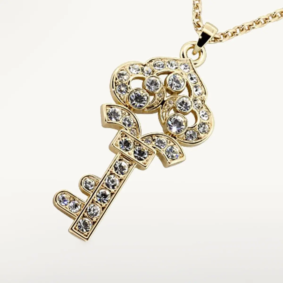 Sn-002 - Gold Crown Necklace Made With Swarovski Crystals 1