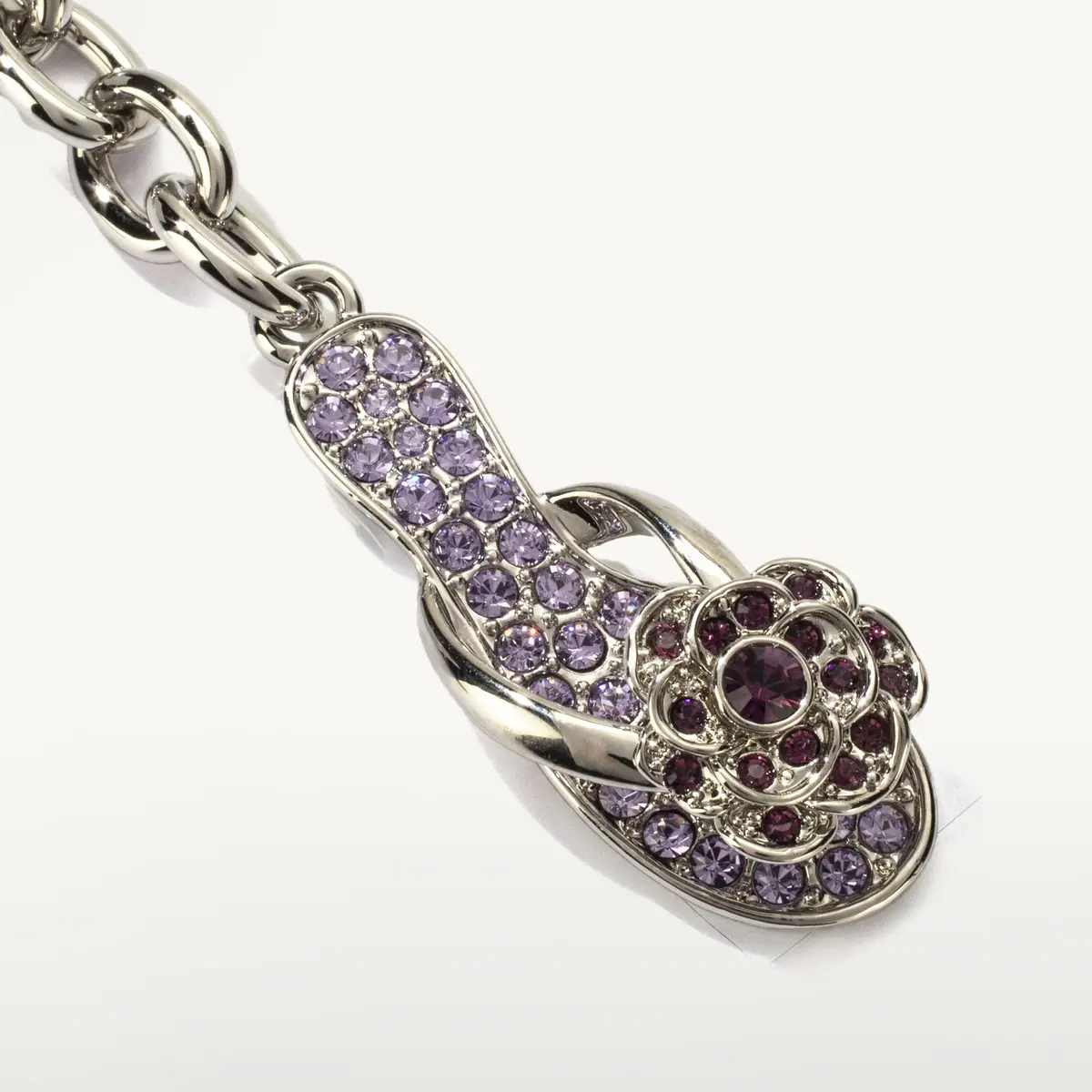 Violet Slipper Keychain Made With Swarovski Crystals 1