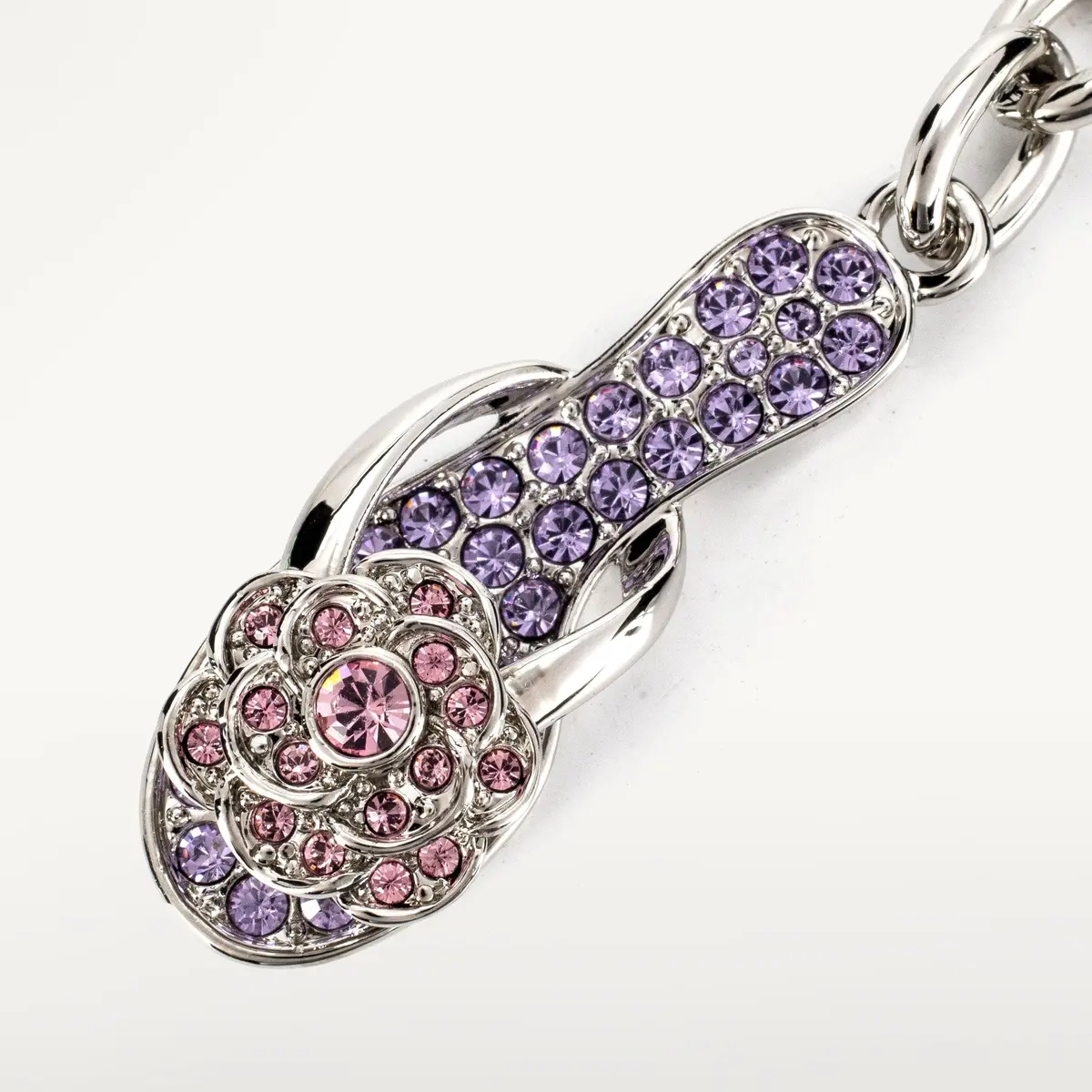Violet Slipper Keychain Made With Swarovski Crystals 1