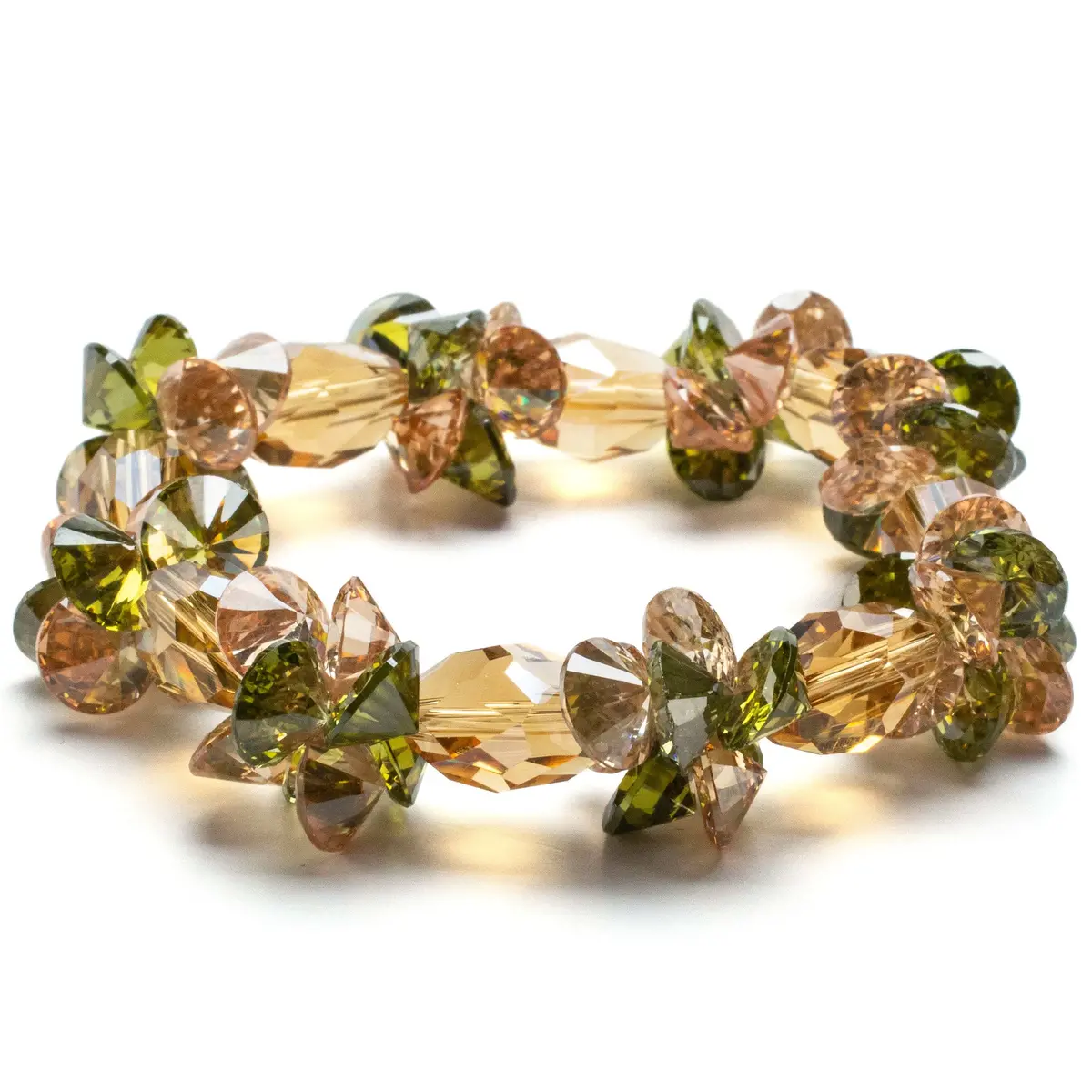 Autumn Faceted Cubic Zirconia Crystal Elastic Bracelet 1