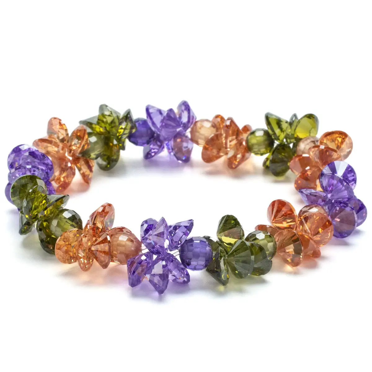 Autumn Faceted Cubic Zirconia Crystal Elastic Bracelet 1