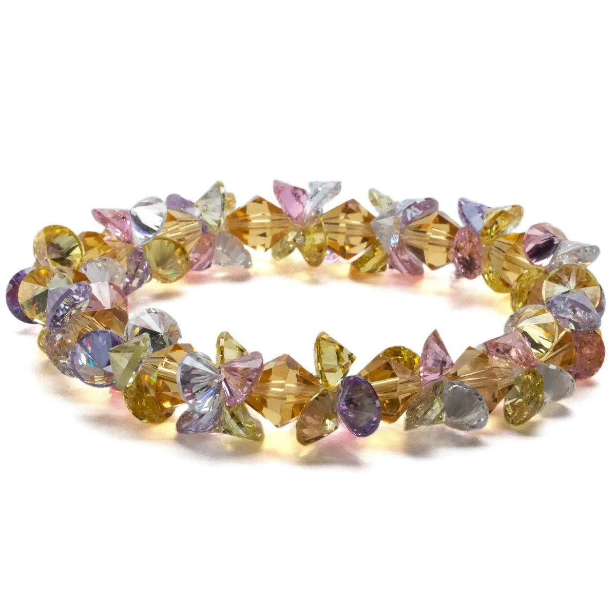 Spring Faceted Cubic Zirconia Crystal Elastic Bracelet 1