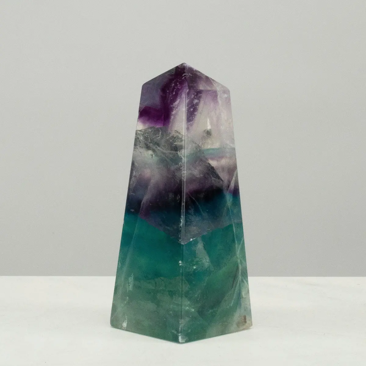 Fluorite Point / Obelisk Carving - 3.5" 1