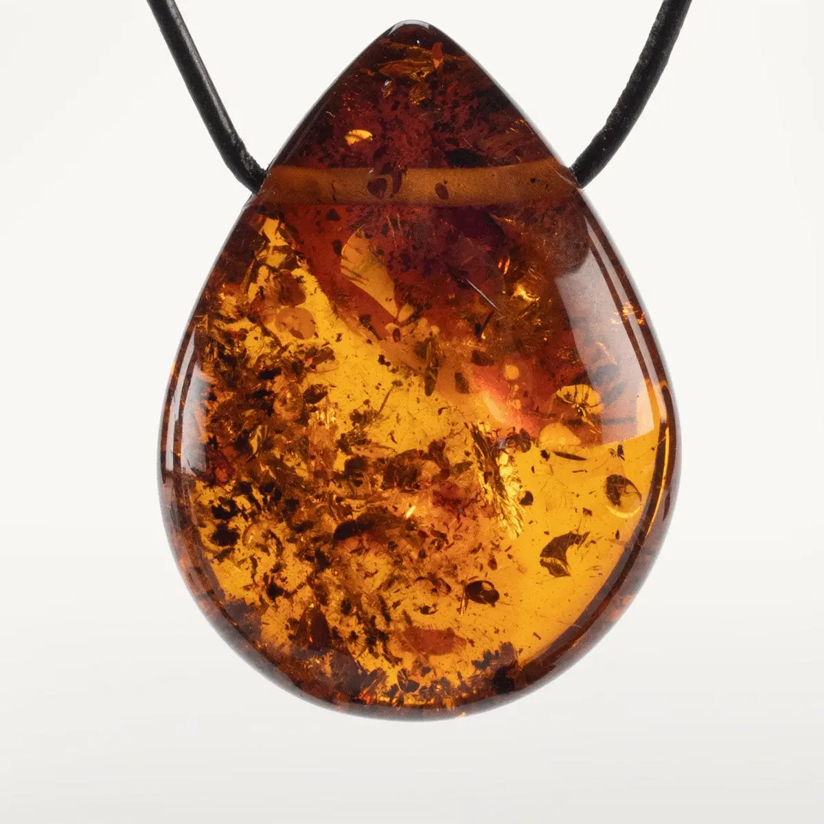 Natural Baltic Amber Necklace With Leather Cord 1