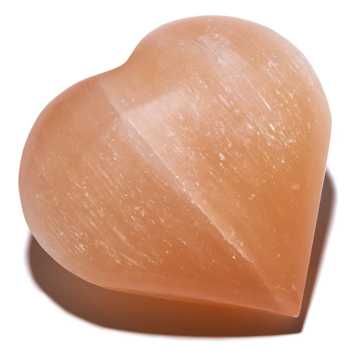 Orange Selenite Healing Heart From Morocco 1