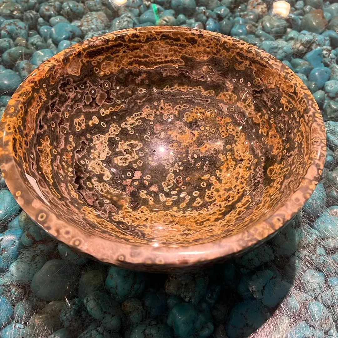 Sea Jasper Gemstone Bowl - Madagascar 8.5”X3.5” 1