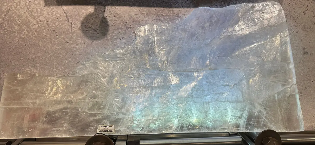 Selenite Slab From Morocco - 34" L X 16" H 1