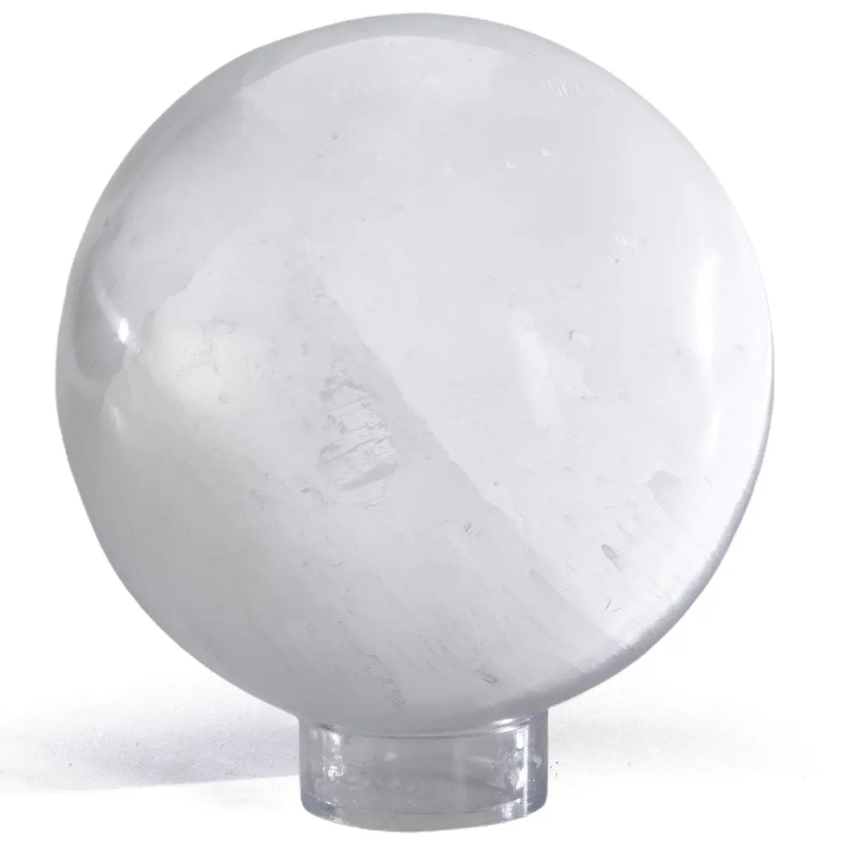 White Selenite Sphere- 4 In. - Morocco 1