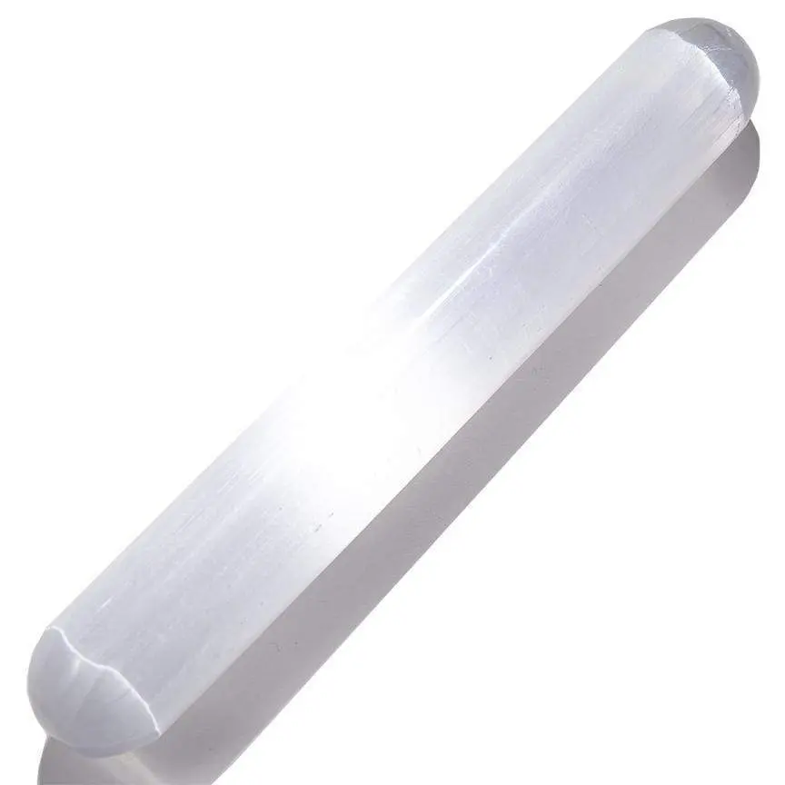 White Selenite Healing Massage Wand From Morocco 1